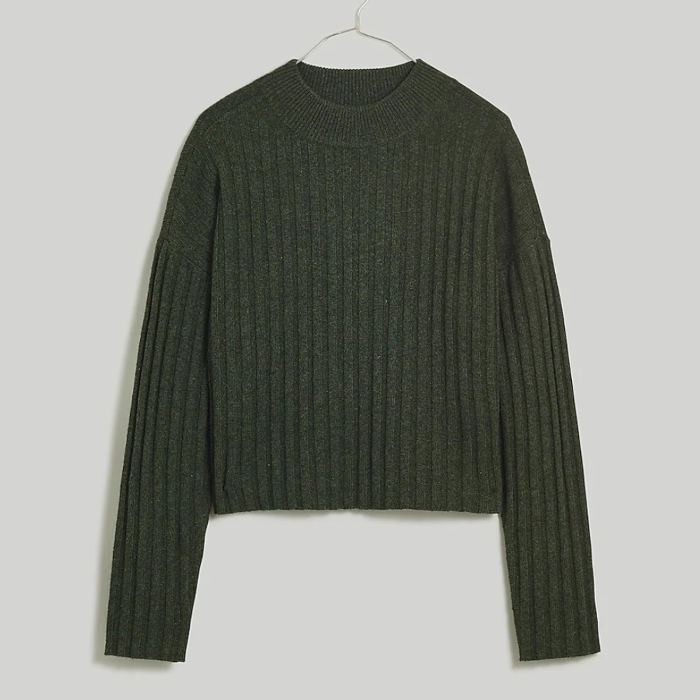 Madewell Mock Neck, Cropped, Ribbed Sweater S